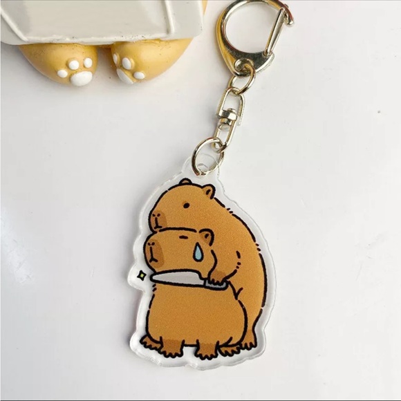 Capybara Keychain Key Chain - Picture 2 of 3